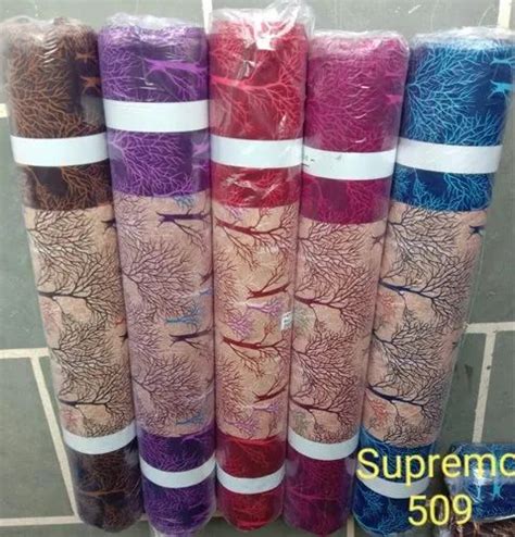 Printed Design Polyester Knitting Supremo Fabric For Curtains Gsm 100