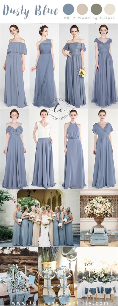 2019 wedding colors trend - dusty blue bridesmaid dresses #wedding # ...