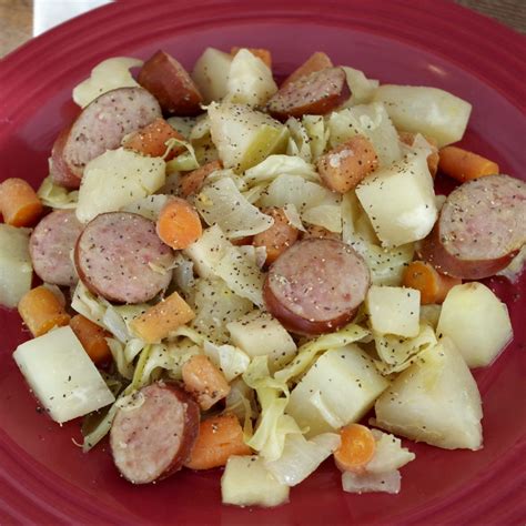 Slow Cooker Sausage Potato And Cabbage Graceful Little Honey Bee