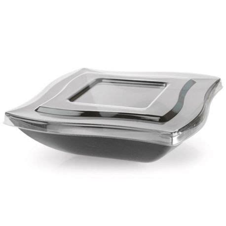 Fineline Settings Wavetrends Clear Square Plastic Flat Lid 128 L