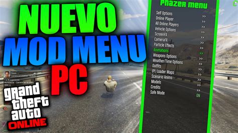 NUEVO MOD MENU Para GTA 5 ONLINE PC Phazer Menu 1 0 MODS HACKS GTA