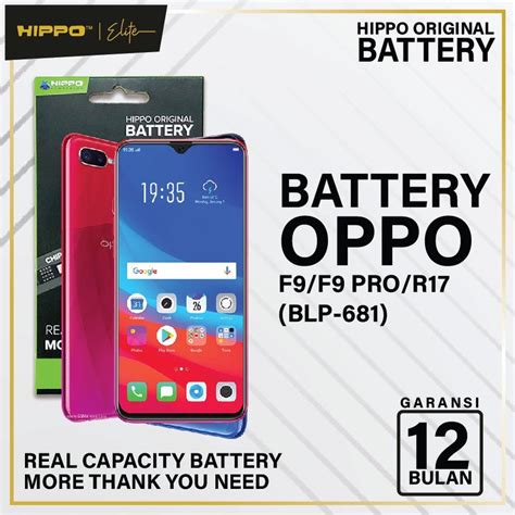 Jual Hippo Battery Oppo F9 F9 Pro R17 BLP 681 3500Mah Original Cell