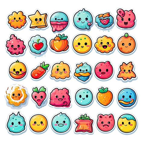 Premium AI Image | cute emoji stickers over white background