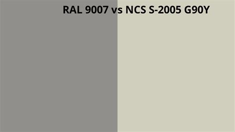 Ral 9007 Vs Ncs S 2005 G90y Ral Colour Chart Uk