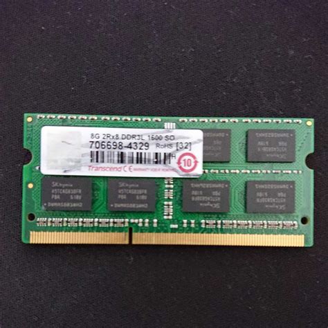 【やや傷や汚れあり】transcend Ddr3l 1600 Pc3l 12800 So Dimm 8gb メモリモジュール の落札情報詳細