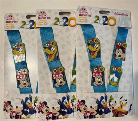 Disney Parks Pin Trading Starter Set Kit Lanyard Pins