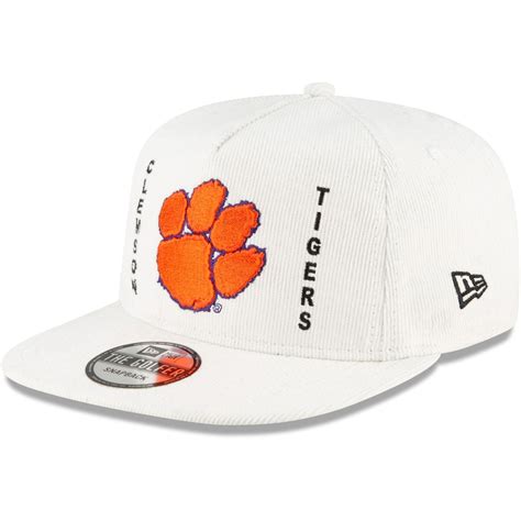 Mens New Era White Clemson Tigers Column Cord Golfer Snapback Hat