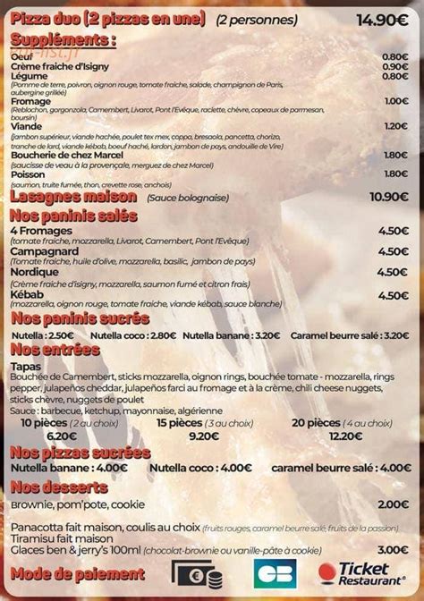 La Cabane Pizza Courseulles Sur Mer Menu Et Photos