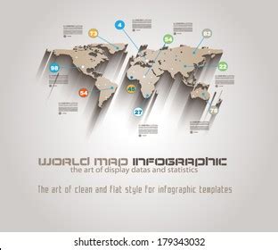 World Map Infographic Template Display Your Stock Vector (Royalty Free ...