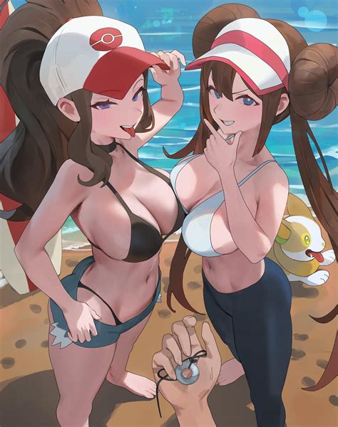 Hilda Rosa At The Beach Pokemon Hoodxart Hentai Arena