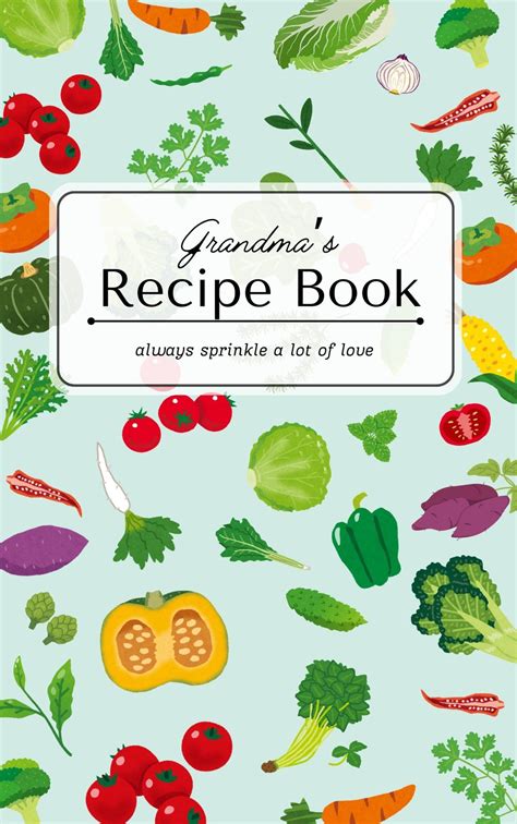 recipe book cover printable