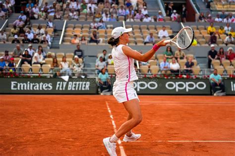 Iga Swiatek Of Poland In Action During Women Singles Semi Final Match