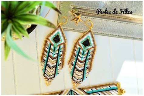 Boucles D Oreilles Triangle G Om Triques Franges Tissage Etsy