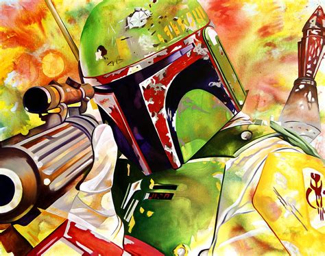 Boba Fett Painting By Joshua Morton