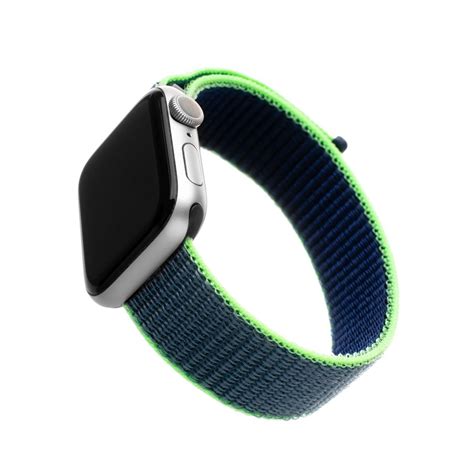 Nylonowy Pasek FIXED Do Apple Watch 42 44 45mm Neonowoniebieski