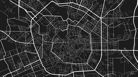 Blanco Y Negro Milan Ciudad Rea Vector Fondo Mapa Calles Y Agua