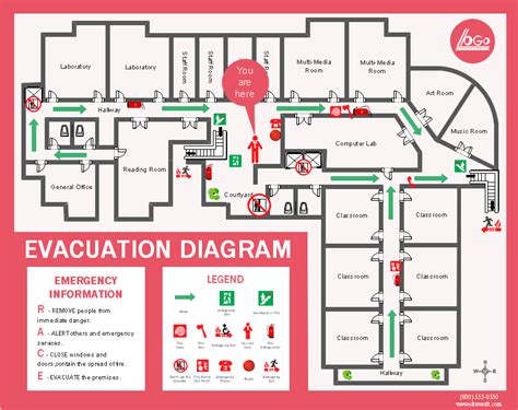 学校避難経路図テンプレート - 無料ダウンロード