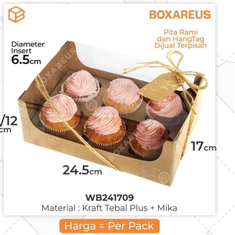 Jual C6369 BOX CUPCAKE ISI 6 Packaging Muffin Dus Kotak Bolu Kue