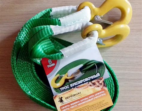 Лента-трос для буксировки с петлями и крюками 6 т (ПЭ, L=5 м) купить в ...