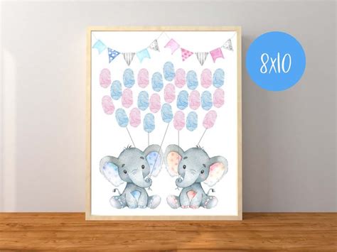 Gender Reveal Guest Book Sign Elephant Guest Book Sign Elephant