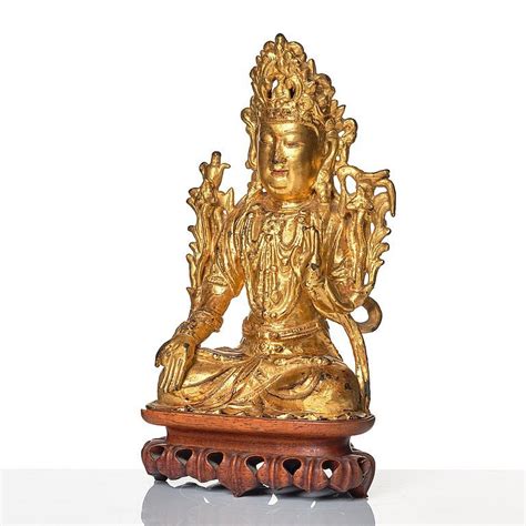 Figure Gilt Bronze A Large Gilt Bronze Figure Of Avalokiteshvara