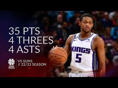 De Aaron Fox Pts Threes Asts Vs Suns Season Youtube