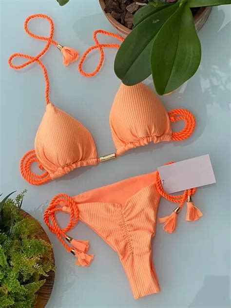 RUOTONGSEPT Sexy Solid Bikini Swimsuit 2022 New Triangle Swimwear Women