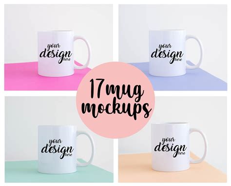 17 Mug Mockups Coffee Cup Mock Up Bundle Modern Mock Up Styled Stock