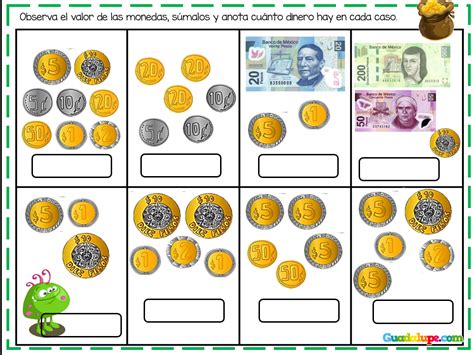 Ejercicios De Monedas Y Billetes Educaci N Preescolar C