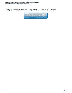 Fillable Online sample product review template 6 documents in word Fax ...