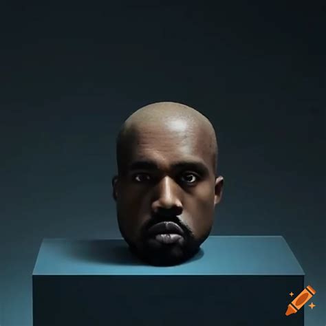 Satirical Depiction Of Kanye Wests Head On A Table On Craiyon