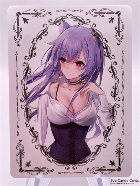 Keqing Signature Waifu Zr Card Anime Game Goddess Story Ccg Nm Genshin