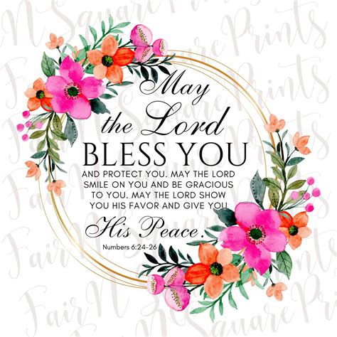 Numbers 624 26 Png File For Sublimationmay The Lord Bless You Png