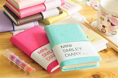 Hot Smile Leather Mini Notebook CM Sheets Wire Bound G Pc Fashion Diary For