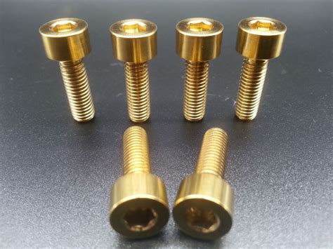 Pcs Ti Titanium Gold Socket Head Bolts Disc Brake Adapter Mount