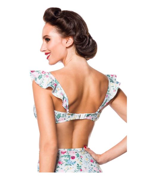 Vintage Bikini Oberteil grün pink gelb von Belsira S M L XL 2XL 3XL