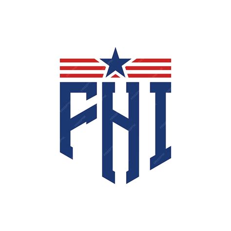 Premium Vector Patriotic Fhi Logo With Star And American Flag Straps