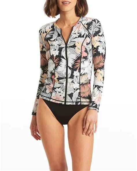 Sea Level Calypso Long Sleeve Rash Vest Charcoal Editorialist