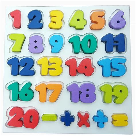 Jual Mainan Edukasi Edukatif Anak Puzzle Chunky Kayu Angka 1 20