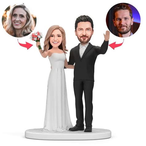 Custom Bobbleheads: Couples Waving hands With Flowers | Personalized ...