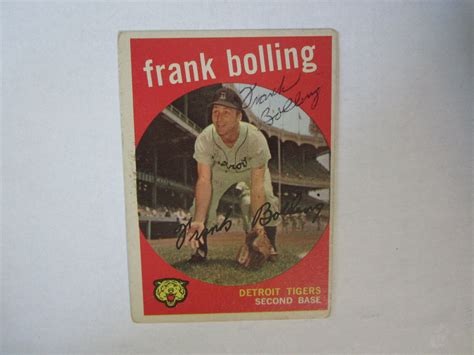 1959 Topps 280 Frank Bolling Autograph Signed Card M Detroit Tigers