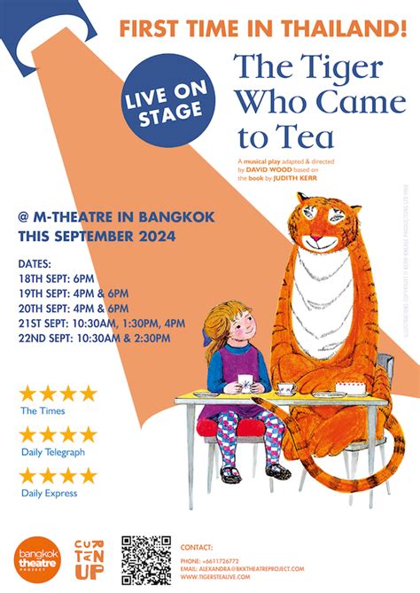 Win 5 Ticket Opening Night “The Tiger Who Came to Tea” with Curtain Up BKK! - BKK Kids