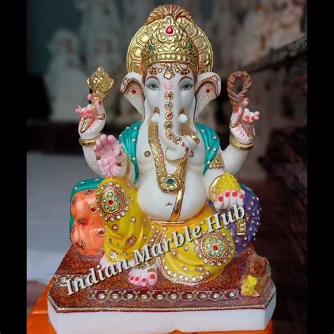 1 5Feet Multicolor Ganesh Marble Statue Temple At Rs 31000 In Alwar