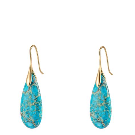 K Gold Turquoise Tear Drop Earrings Brandalley