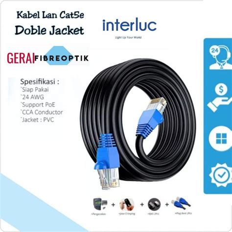 Jual Kabel Lan Cat E Interluc Double Jacket Panjang Meter Siap Pakai