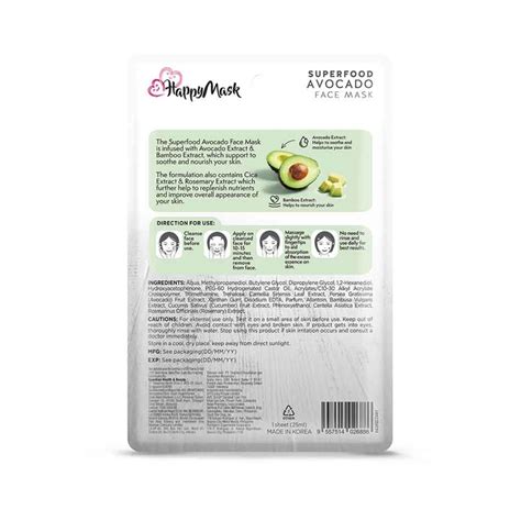 Happy Mask Superfood Avocado Face Mask Guardian Singapore