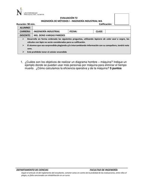 Evaluación T2 Ingeniería de Métodos RON uDocz