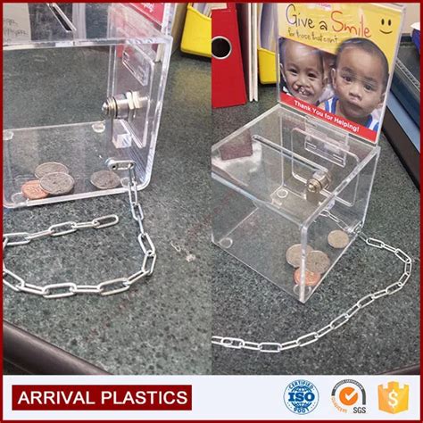 Plastic Material Outdoor Donation Box Acrylic Capsule Lockable Lottery