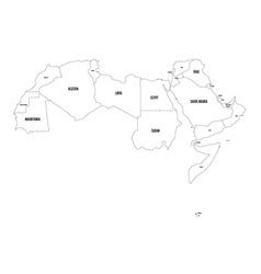 Arab world states political map with colorfully Vector Image