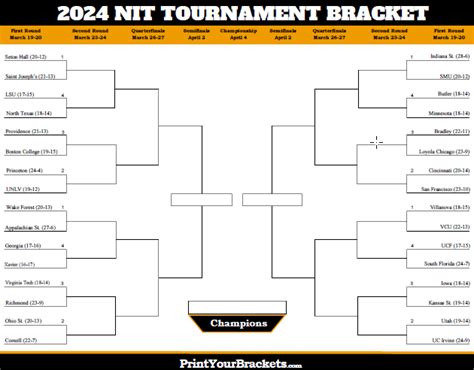 Printable Nit Bracket Printable Word Searches